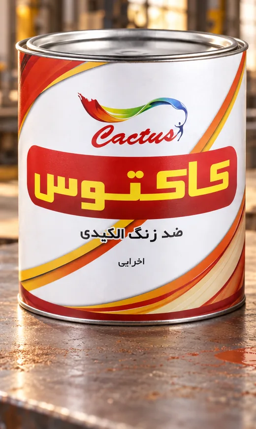 قوطی ضدزنگ اخرایی کاکتوس در کارگاه فلزکاری