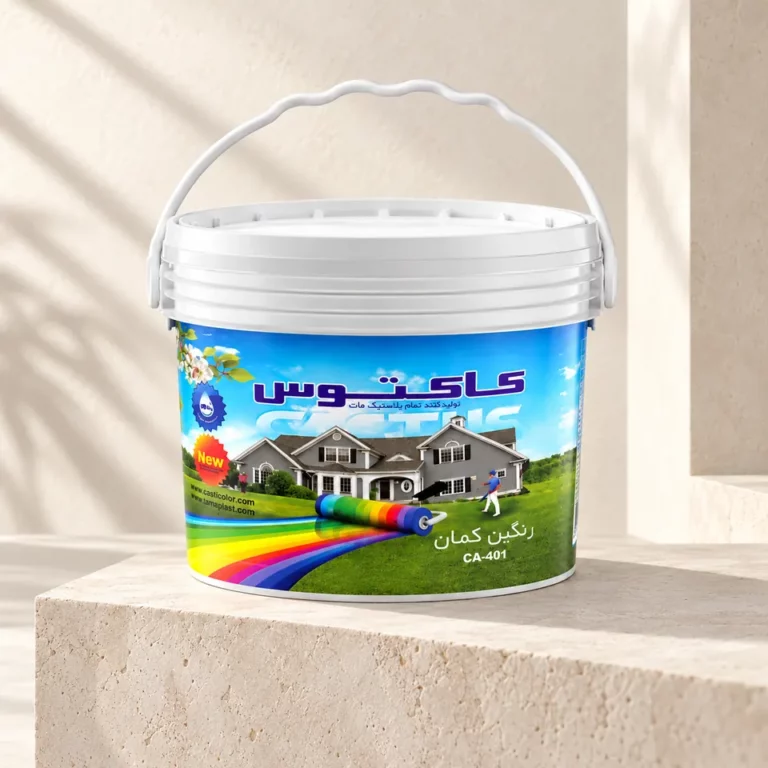 سطل رنگ تمام پلاستیک مات کاکتوس در چیدمان استودیویی