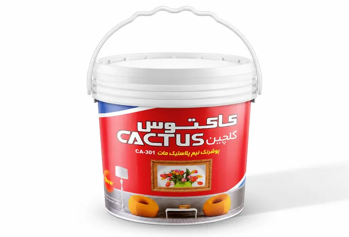 سطل رنگ نیم پلاستیک مات کاکتوس